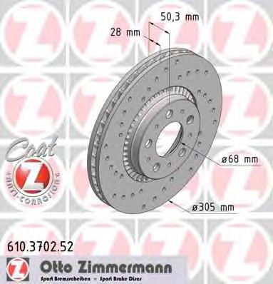 610370252 Zimmermann disco do freio dianteiro