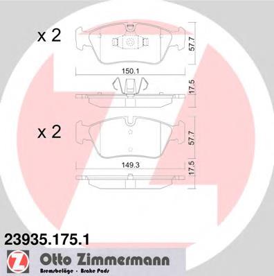 23935.175.1 Zimmermann sapatas do freio dianteiras de disco