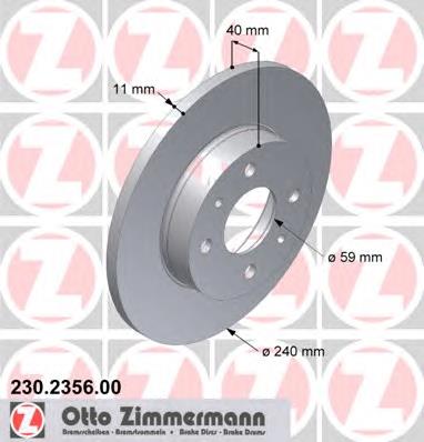 230235600 Zimmermann диск тормозной задний
