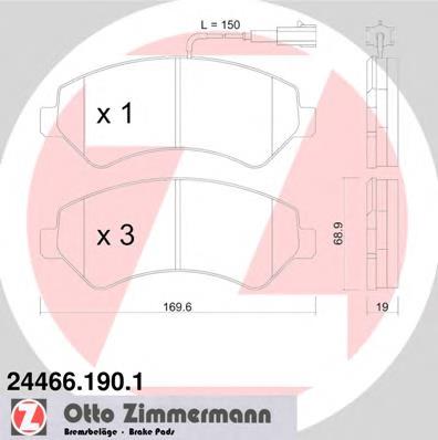 244661901 Zimmermann sapatas do freio dianteiras de disco