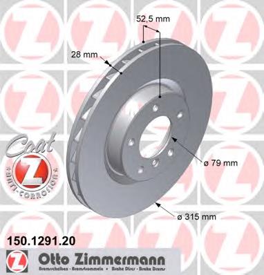 Передний тормозной диск Zimmermann 150129120