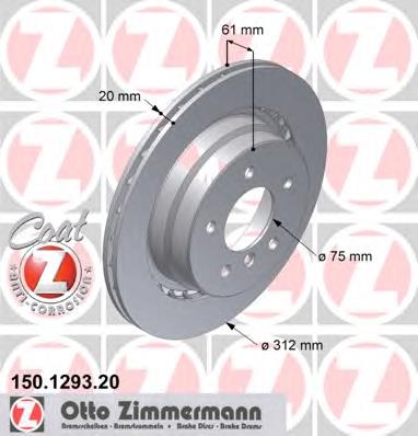 Задний дисковый тормоз Zimmermann 150129320