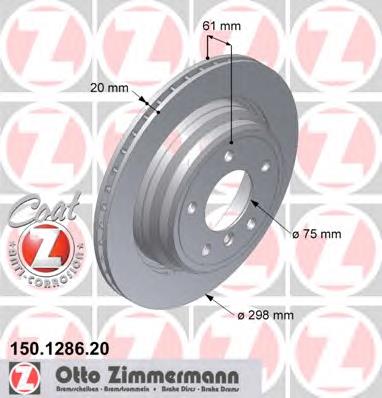 150128620 Zimmermann disco do freio traseiro