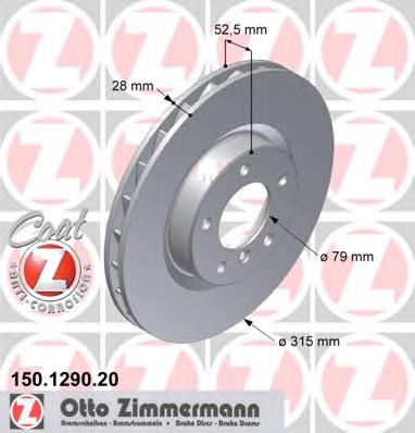 Передний тормозной диск Zimmermann 150129020