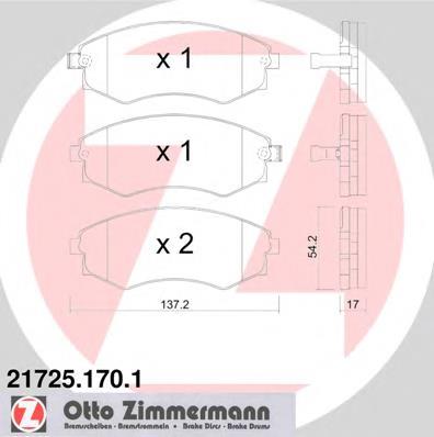 21725.170.1 Zimmermann sapatas do freio dianteiras de disco
