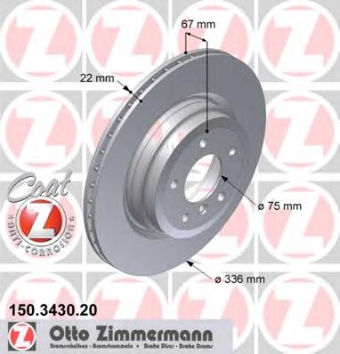 150343020 Zimmermann disco do freio traseiro