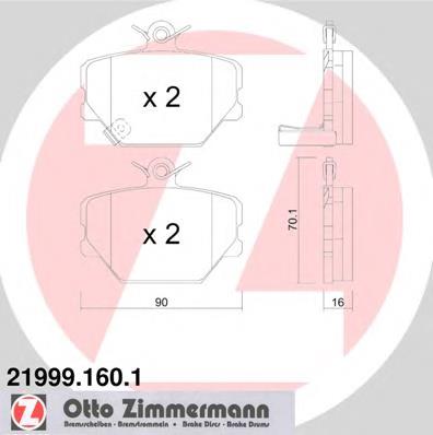 219991601 Zimmermann sapatas do freio dianteiras de disco