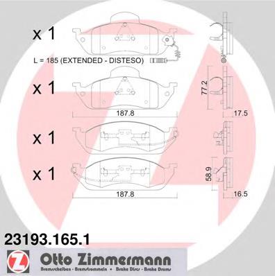 231931651 Zimmermann sapatas do freio dianteiras de disco