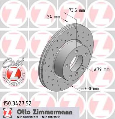 150.3427.52 Zimmermann disco do freio dianteiro