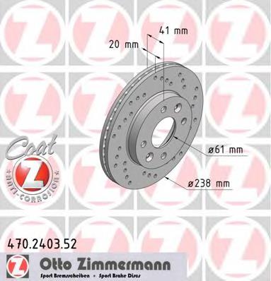 470240352 Zimmermann disco do freio dianteiro