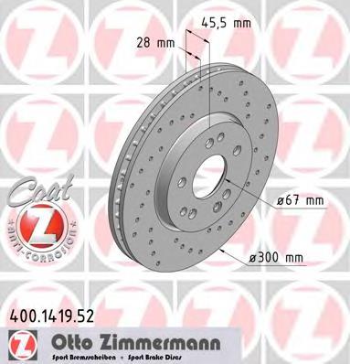 400.1419.52 Zimmermann disco do freio dianteiro