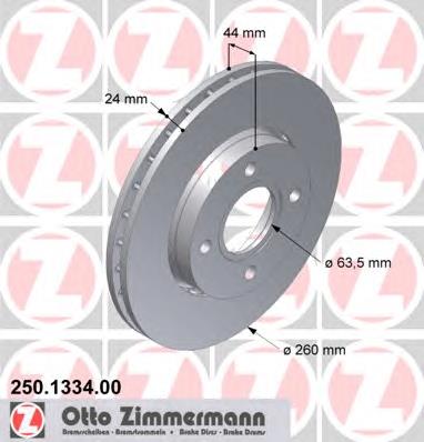 Передние тормозные диски 250133400 Zimmermann