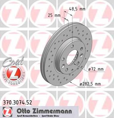 370307452 Zimmermann disco do freio dianteiro