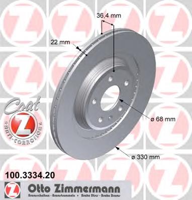 100333420 Zimmermann disco do freio traseiro
