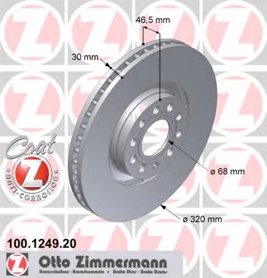 100124920 Zimmermann disco do freio dianteiro