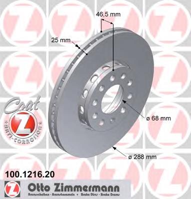 100121620 Zimmermann disco do freio dianteiro
