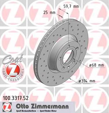 100331752 Zimmermann disco do freio dianteiro