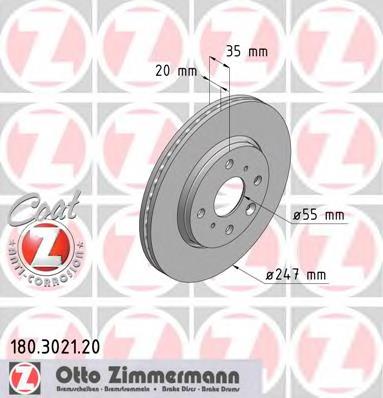 180302120 Zimmermann disco do freio dianteiro