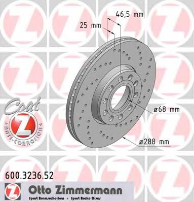 600323652 Zimmermann disco do freio dianteiro