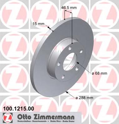 Передние тормозные диски 100121500 Zimmermann