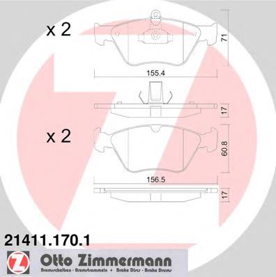 Купить 214111701 Zimmermann Колодки тормозные