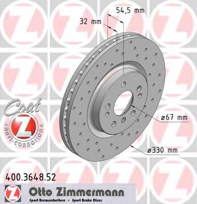 400364852 Zimmermann disco do freio dianteiro