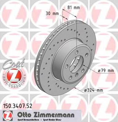 150340752 Zimmermann disco do freio dianteiro