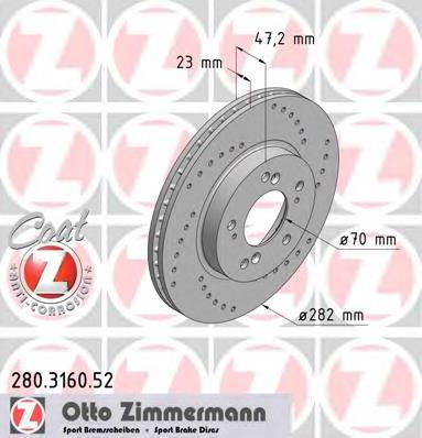 Купить 280316052 Zimmermann Ротор тормозной