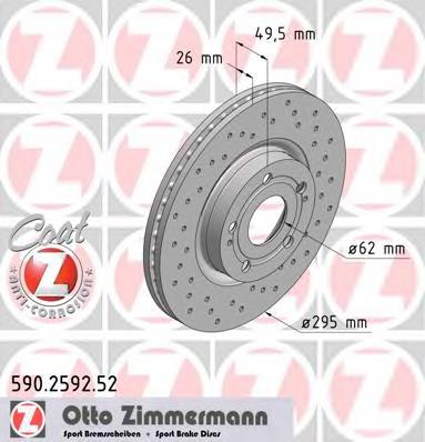 590259252 Zimmermann disco do freio dianteiro