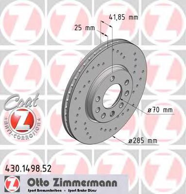 430149852 Zimmermann disco do freio dianteiro