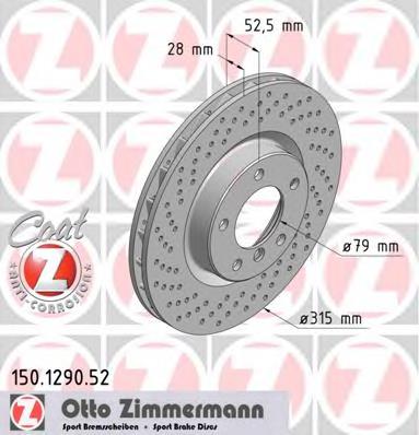 150129052 Zimmermann Диск тормозной передний