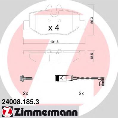 Колодки дисковые  Zimmermann 240081853 цена, от 1637.50 UAH