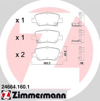 Колодки дисковые  Zimmermann 246641601 цена, от 36.96 USD