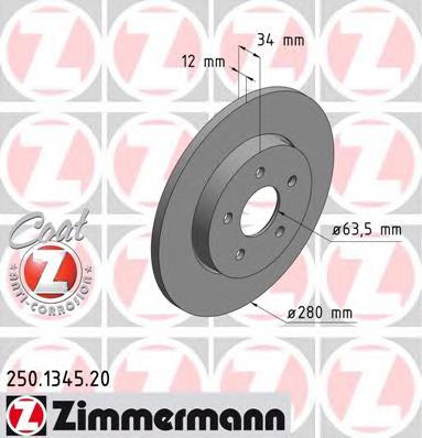 250134520 Zimmermann disco do freio traseiro