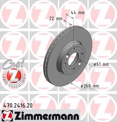470241620 Zimmermann disco do freio dianteiro