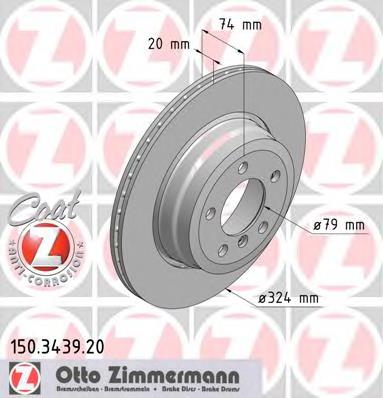 150343920 Zimmermann disco do freio traseiro