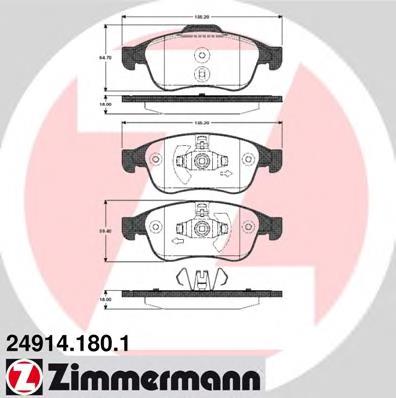 249141801 Zimmermann sapatas do freio dianteiras de disco