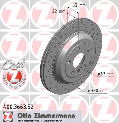 400366352 Zimmermann disco do freio traseiro