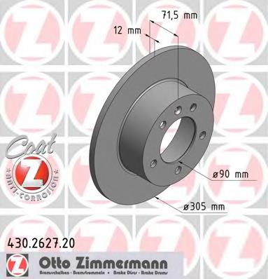 430262720 Zimmermann disco do freio traseiro