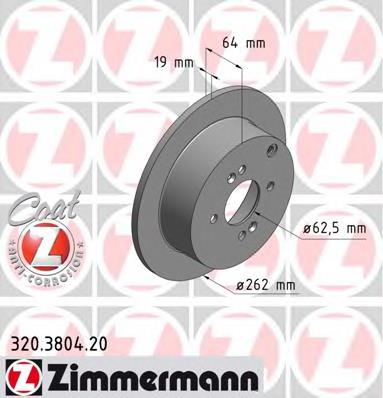 320.3804.20 Zimmermann disco do freio traseiro