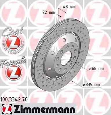 Купить 100334270 Zimmermann Диск тормозной задний