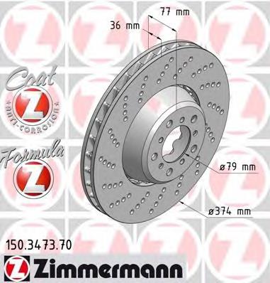 Купить 150347370 Zimmermann Ротор тормозной