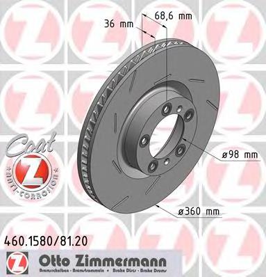 460158120 Zimmermann disco do freio dianteiro