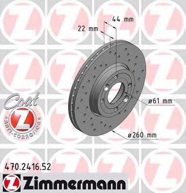 470241652 Zimmermann disco do freio dianteiro