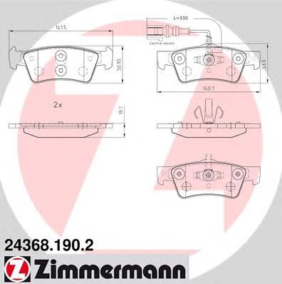 Колодки дисковые  Zimmermann 243681902 цена, от 22.36 USD