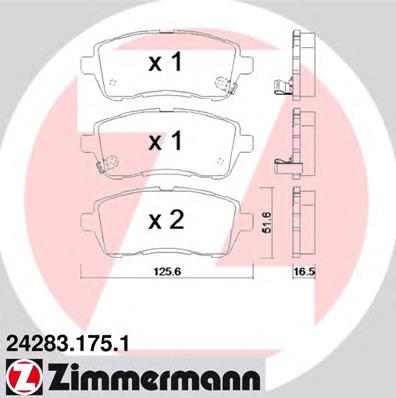 242831751 Zimmermann sapatas do freio dianteiras de disco