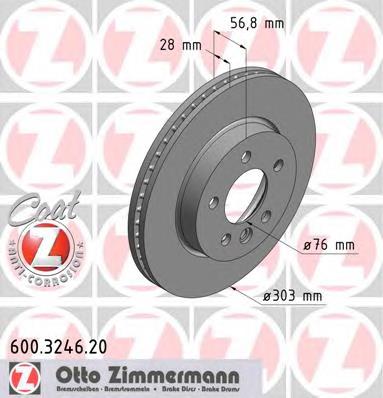 600324620 Zimmermann disco do freio dianteiro