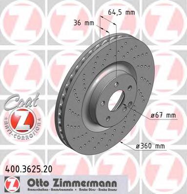 Купить 400362520 Zimmermann Ротор тормозной