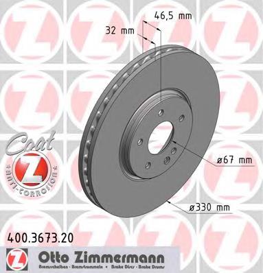 400367320 Zimmermann disco do freio dianteiro