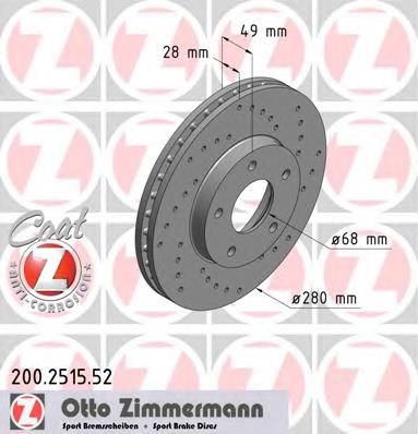 200251552 Zimmermann disco do freio dianteiro